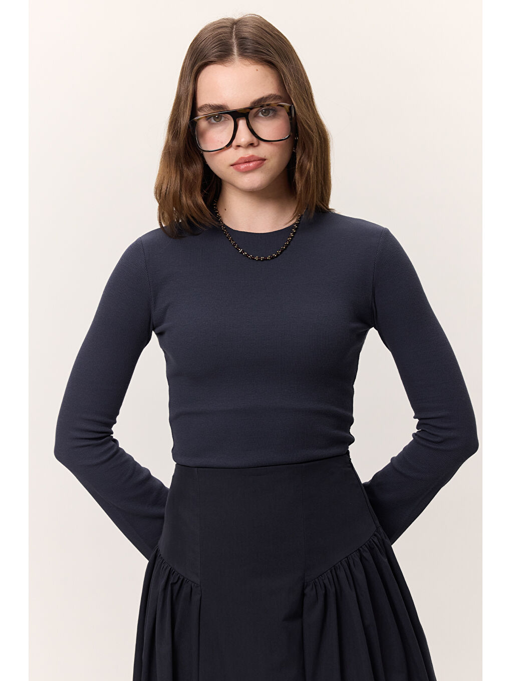 Evaze Kollu Body Lacivert-2