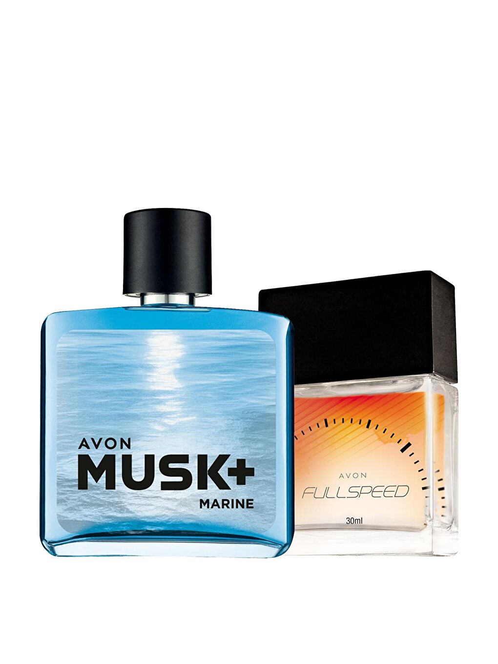 AVON Renksiz Musk Marine Erkek Parfüm 75 ml ve Full Speed Erkek Parfüm 30 ml 2'li Paket