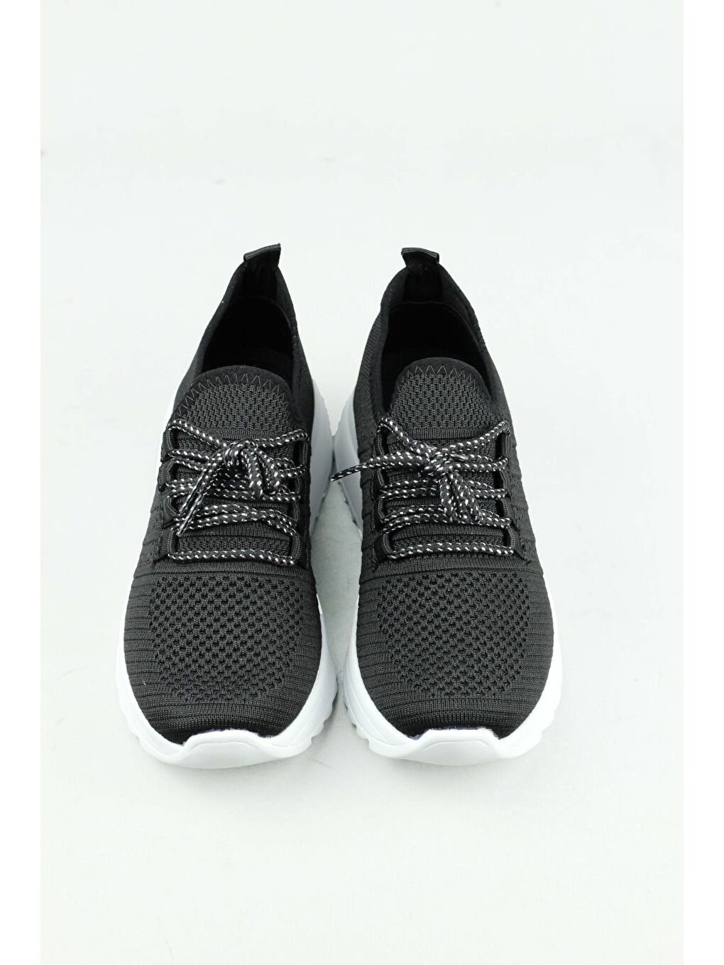 Siyah Lommax 2302 Bağcıklı Spor Sneaker Yürüyüş Ayakkabısı Kadın-6