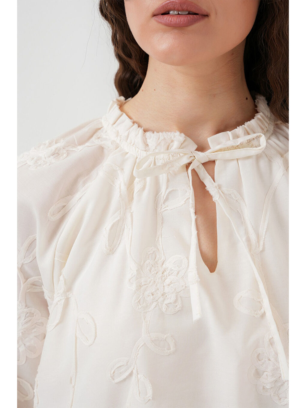 Ekru Kadın Desenli Kısa Elbise 2528 - Krem-4