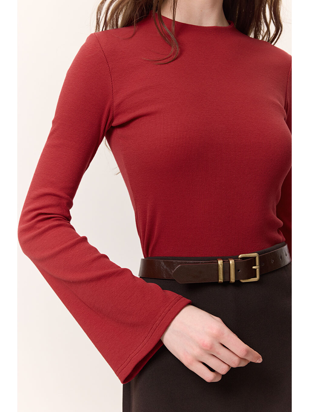 Evaze Kollu Body Kırmızı-2