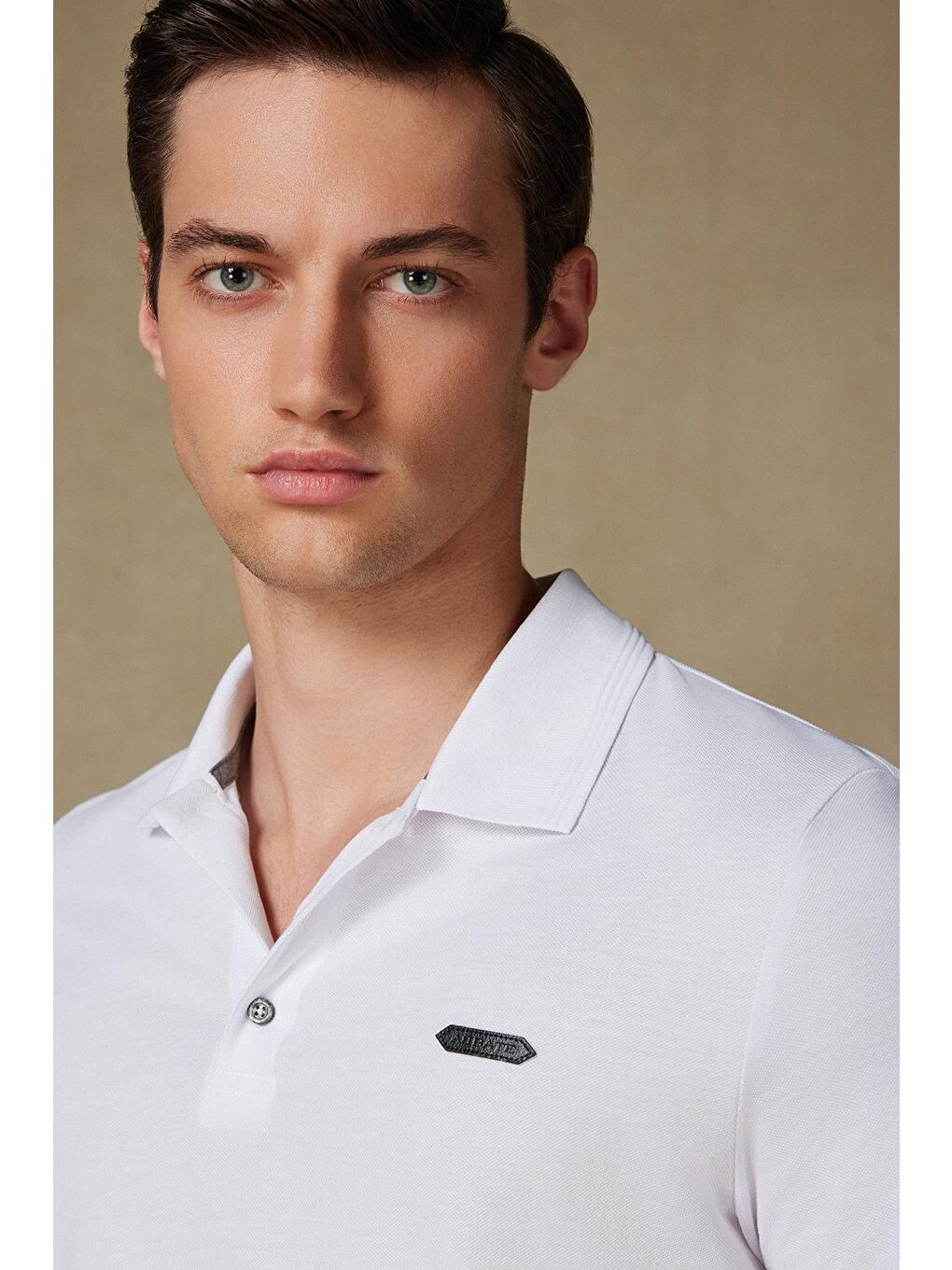 Royal Pike Pamuklu Comfort Fit Beyaz Polo Yaka Erkek Düz Polo Shirt-1