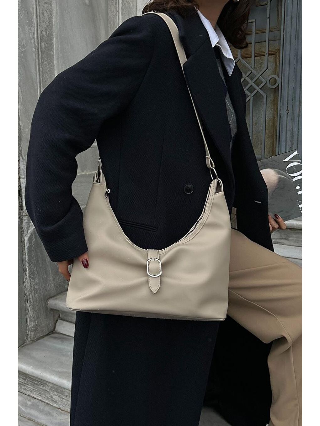 Marilla Omuz Çantası Bej-5