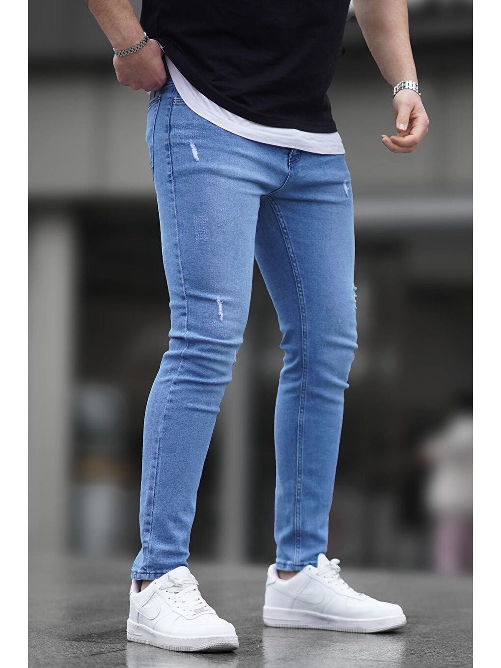 Madmext Skinny Fit Buz Mavisi Erkek Jean 5712 - 8