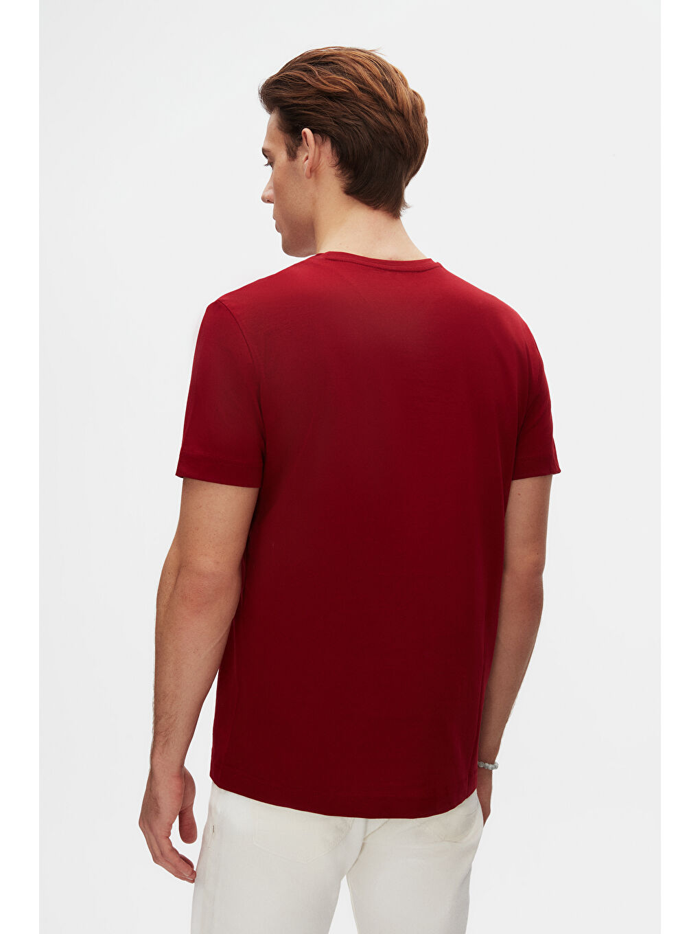 Comfort Bordo %100 Pamuk Tişört-2