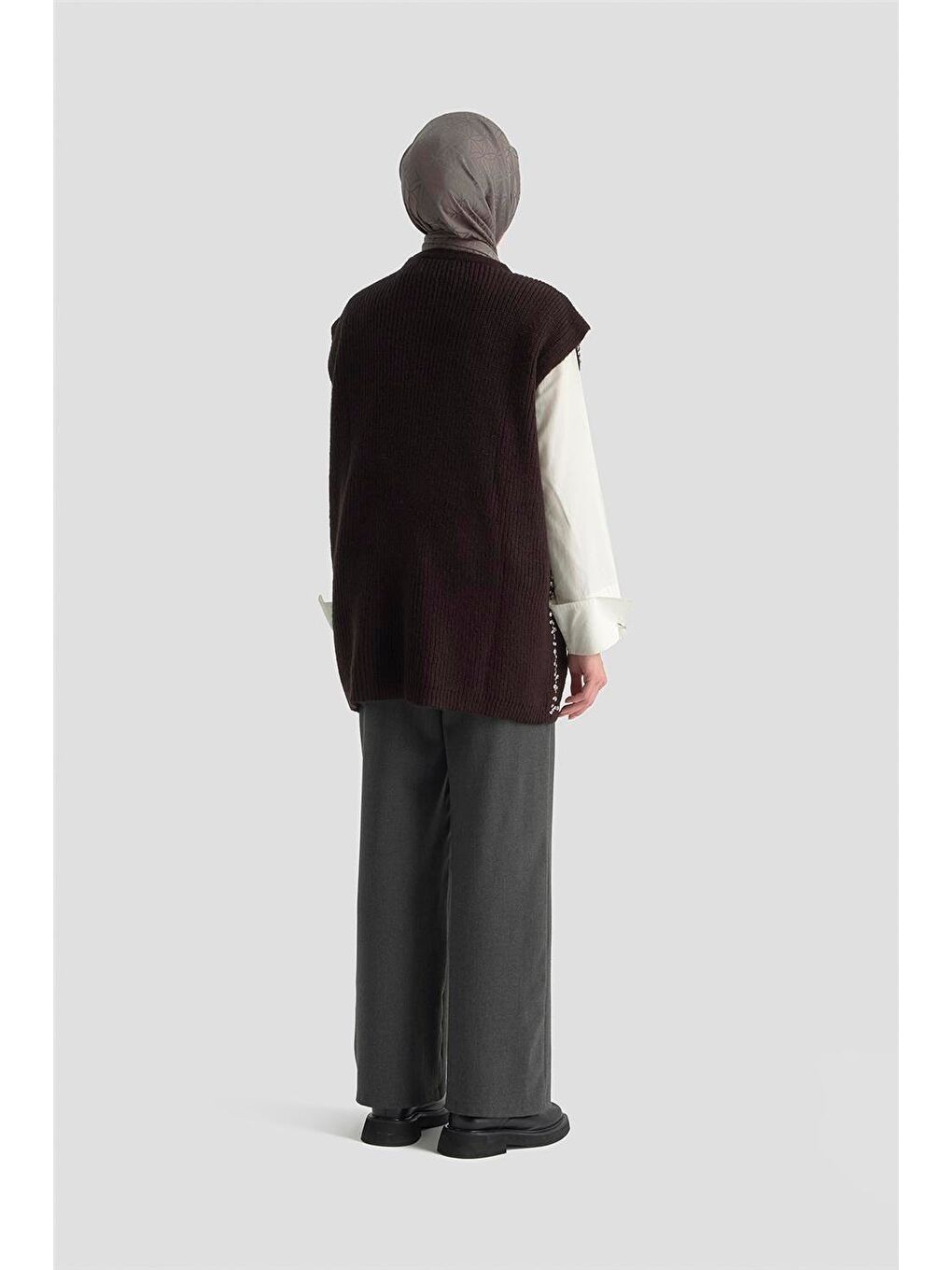 Taş Detaylı Yelek 25Kd6009 Siyah-4