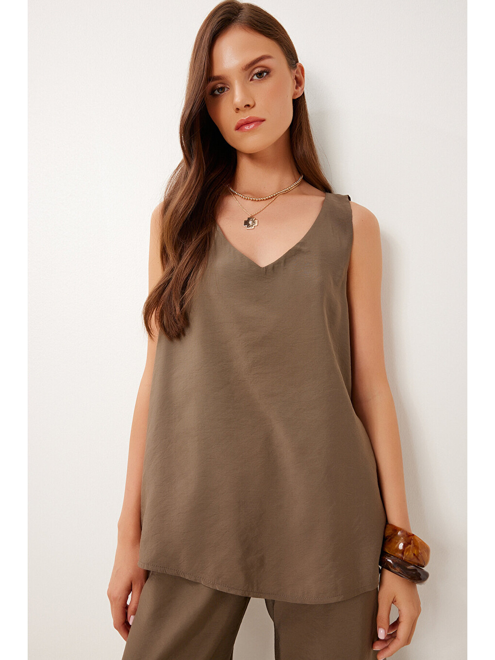 Haki Modal Bluz Pantolon Takım HAKİ LMC0059-3