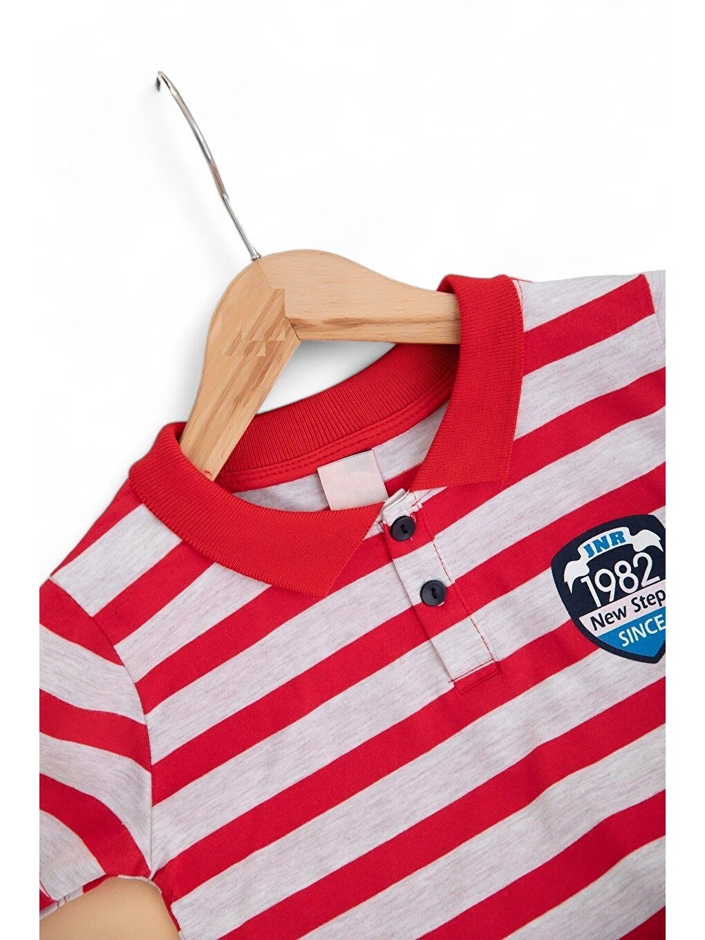 Kırmızı Erkek Çocuk Günlük Çizgili Polo Yakalı T-shirt Ve Şort Alt Üst Takımı-2
