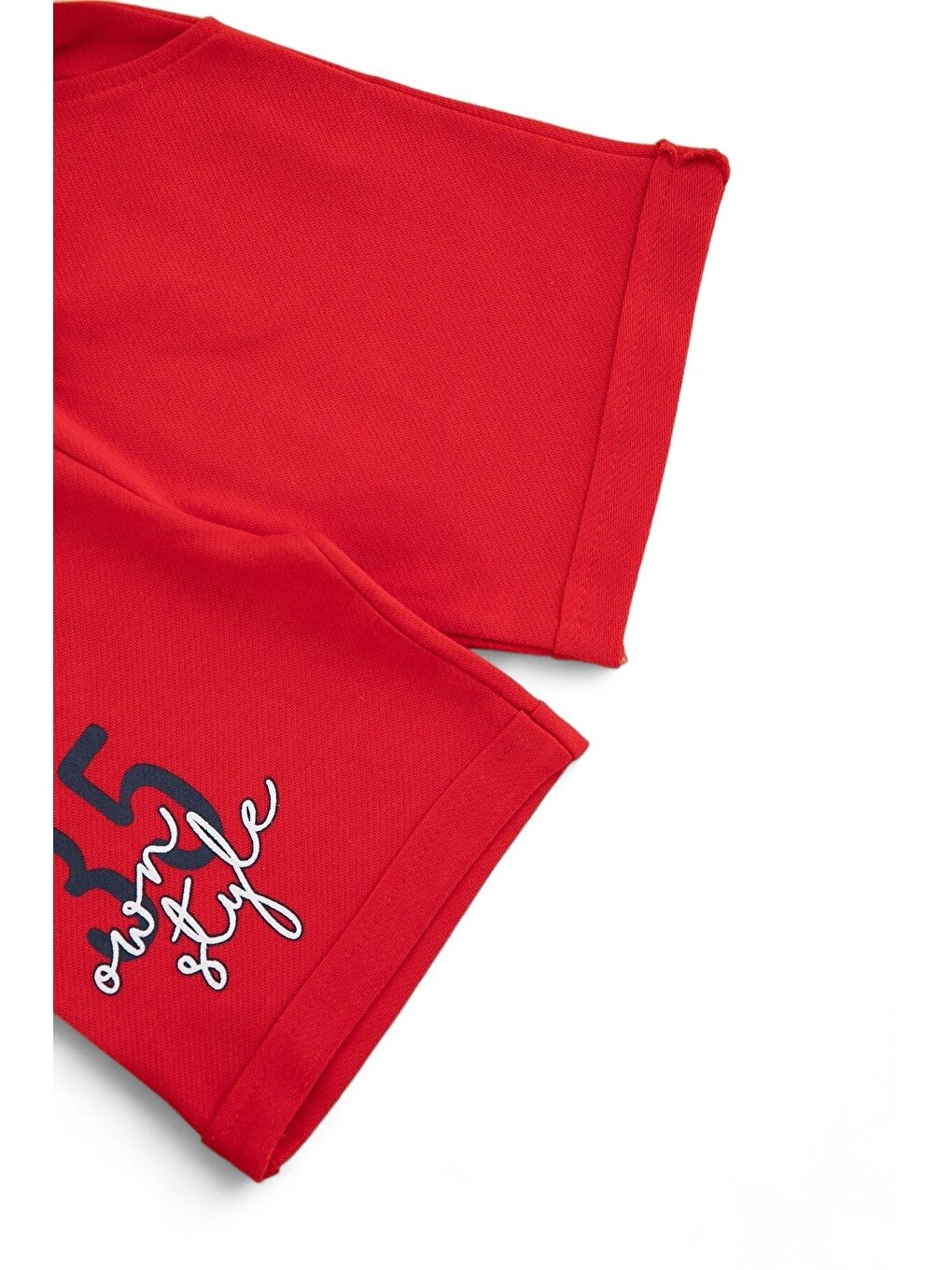Kırmızı Erkek Çocuk Günlük Çizgili Polo Yakalı T-shirt Ve Şort Alt Üst Takımı-6