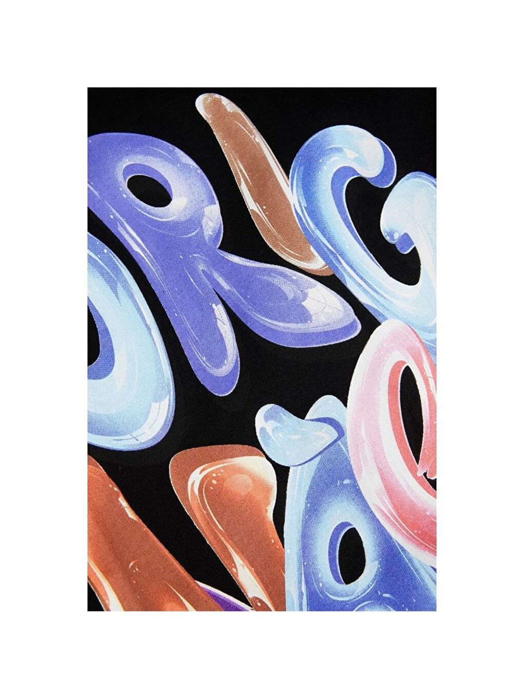 Wavetext Erkek Siyah Bisiklet Yaka Tişört-4