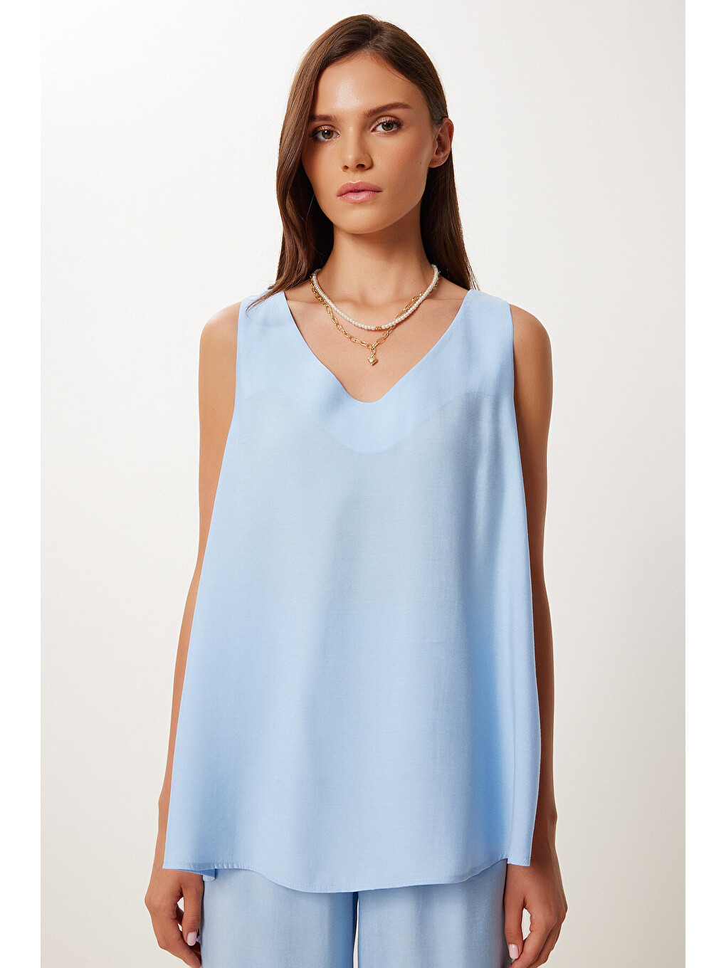 Mavi Modal Bluz Pantolon Takım GÖK MAVİ LMC0059-3