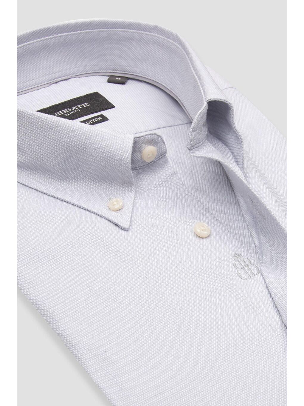 Carlo Royal Oxford Pamuklu Slim Fit Açık Gri Düğmeli Yaka Erkek Düz %100 Pamuk Gömlek-5