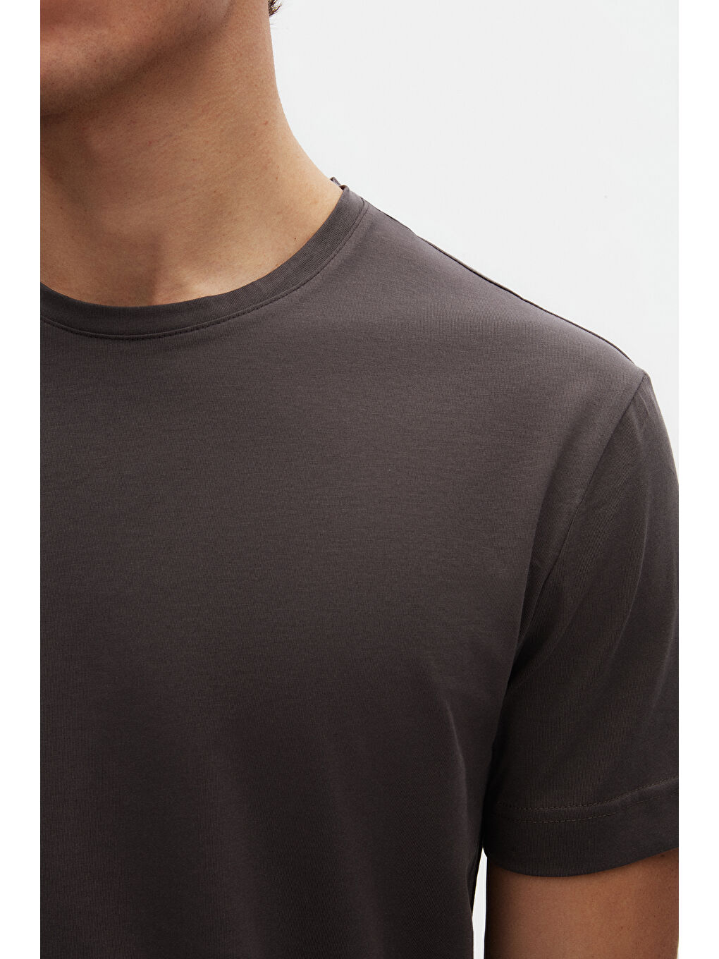 Comfort Antrasit %100 Pamuk Tişört-5