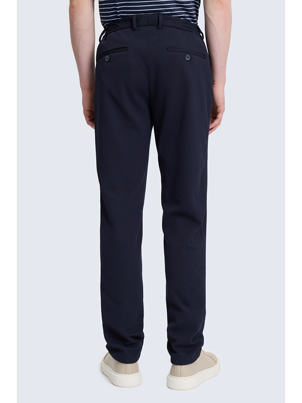 Lacivert Rahat Kesim Yandan Cepli Jogger Pantolon-4