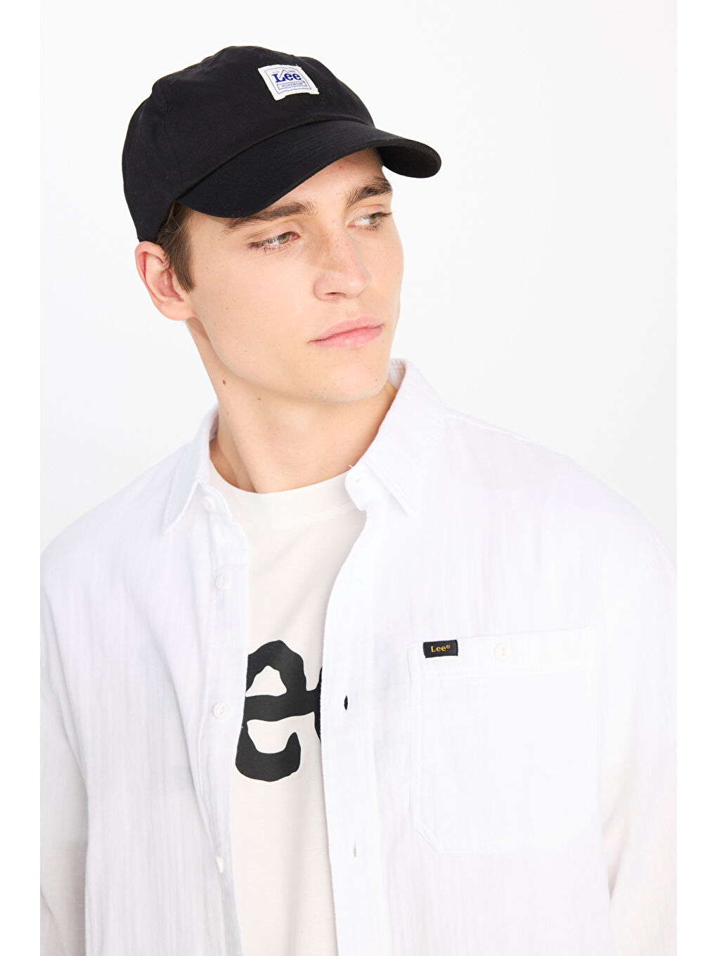 Relaxed Fit Geniş Kesim %100 Pamuk Beyaz Gömlek-3