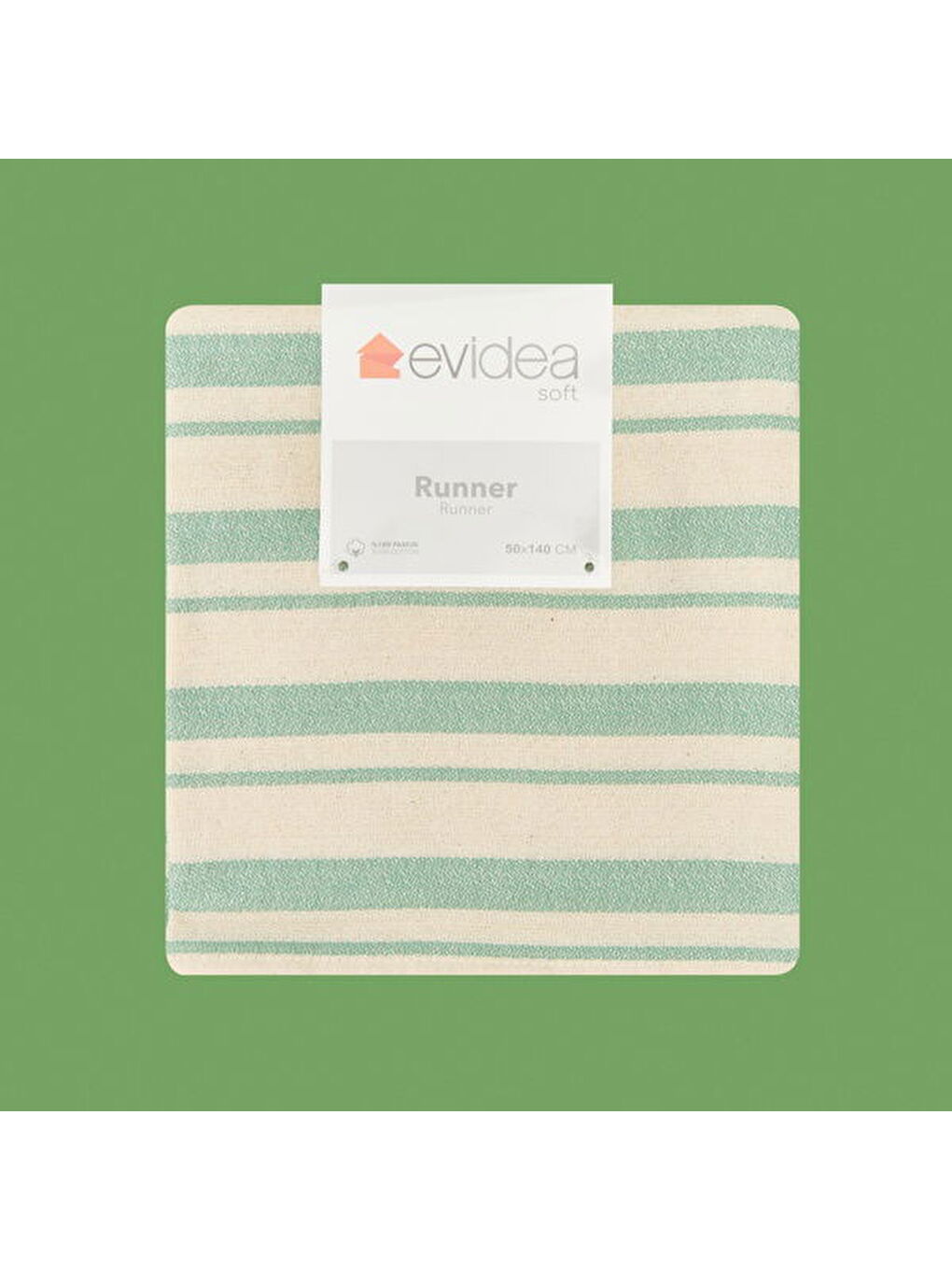 Lila Soft Alno Runner - Ekru / Yeşil - 50x140 cm-1