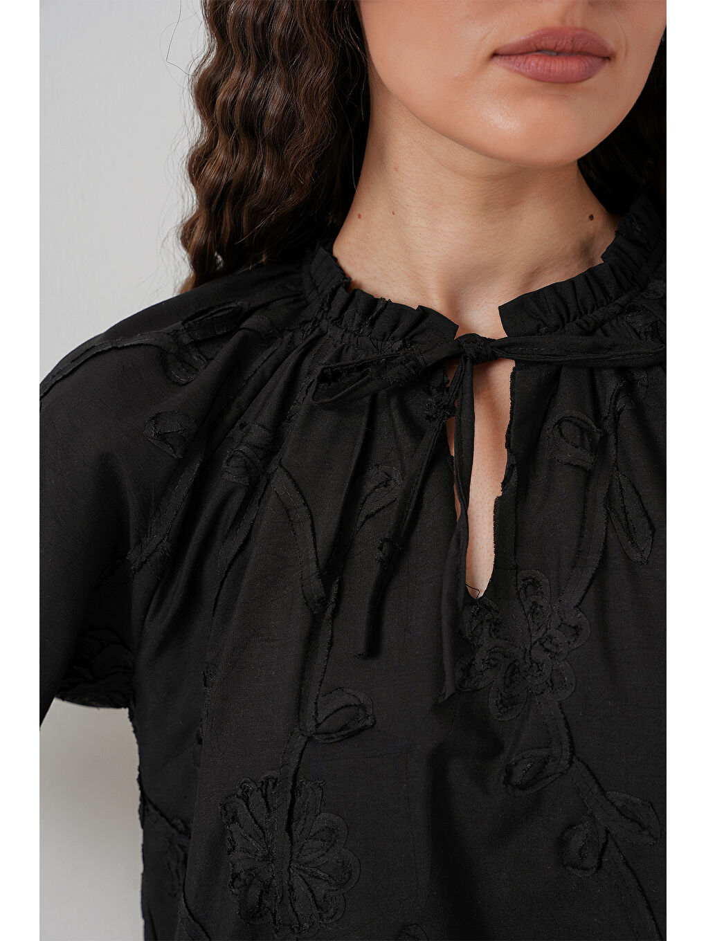 Kadın Desenli Kısa Elbise 2528 - Siyah-4