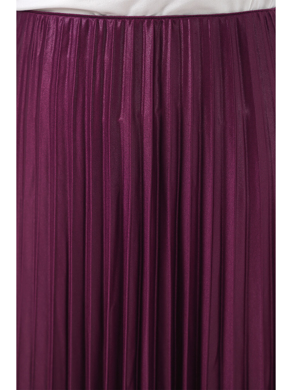 8009 Deri Görünümlü Piliseli Etek - Mor-5