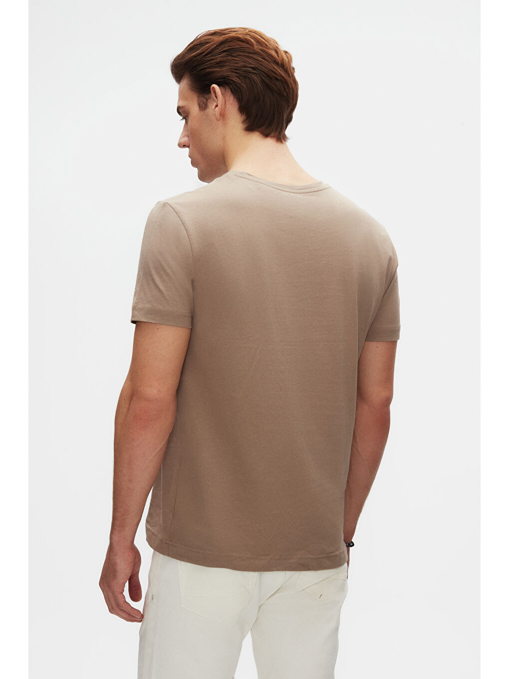 Bej Comfort Vizon %100 Pamuk Tişört-1