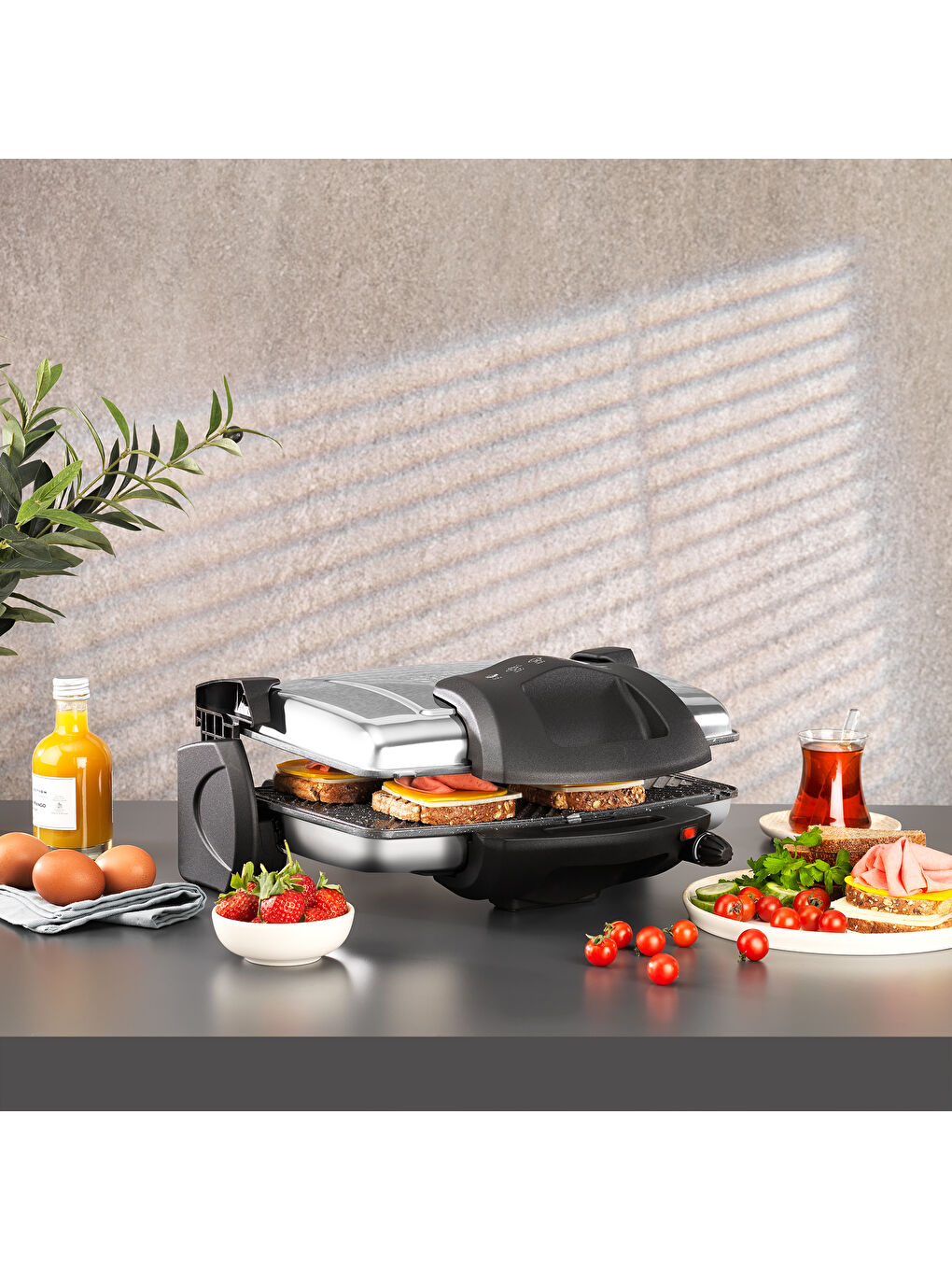 Grill Chef Tost Makinesi-Inox-1