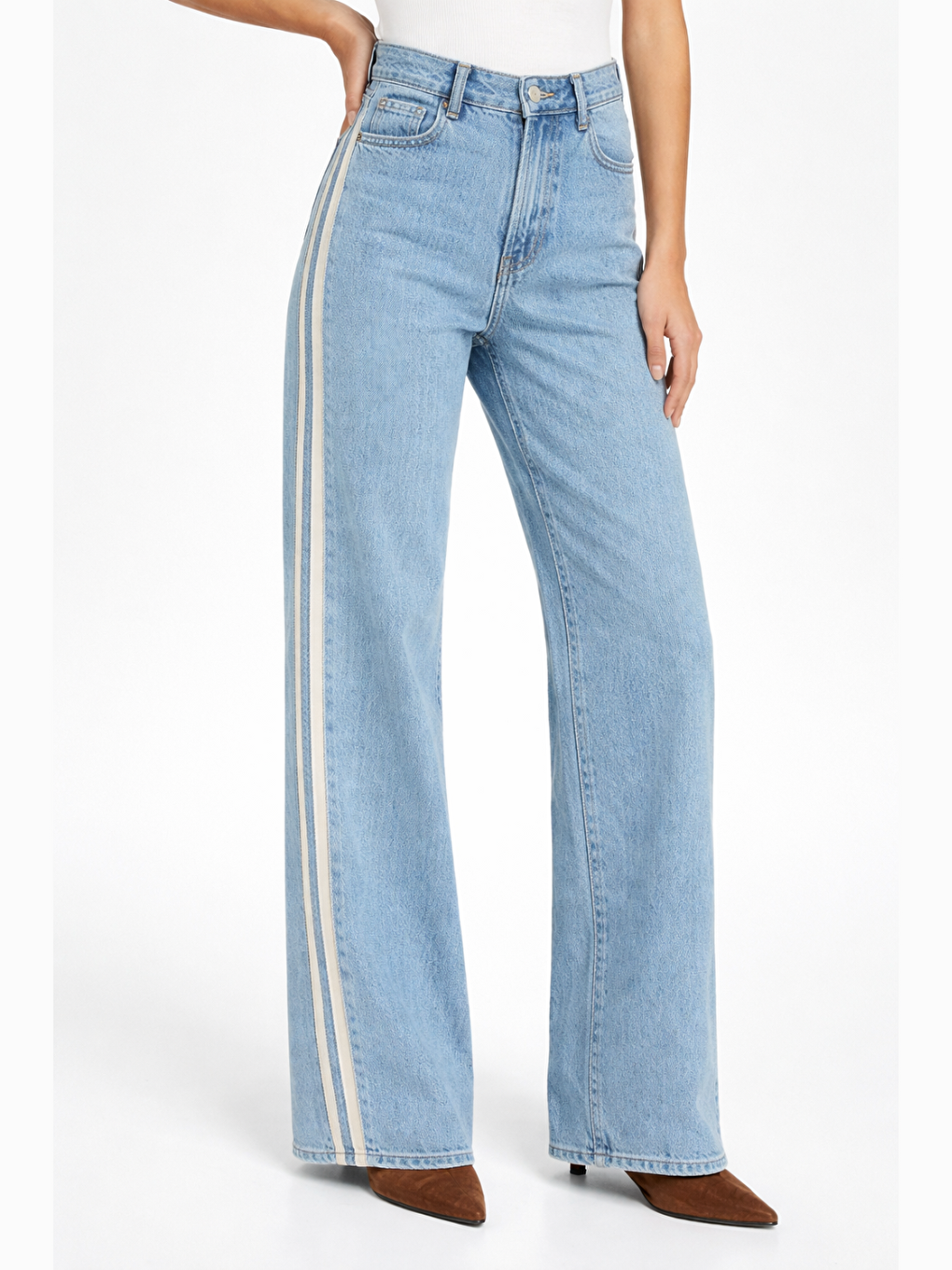 İndigo Wide Leg Yüksek Bel Geniş Paça Kadın Jeans