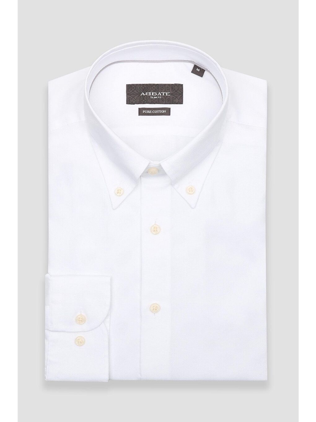 Carlo Royal Oxford Pamuklu Slim Fit Beyaz Düğmeli Yaka Erkek Düz %100 Pamuk Gömlek-4