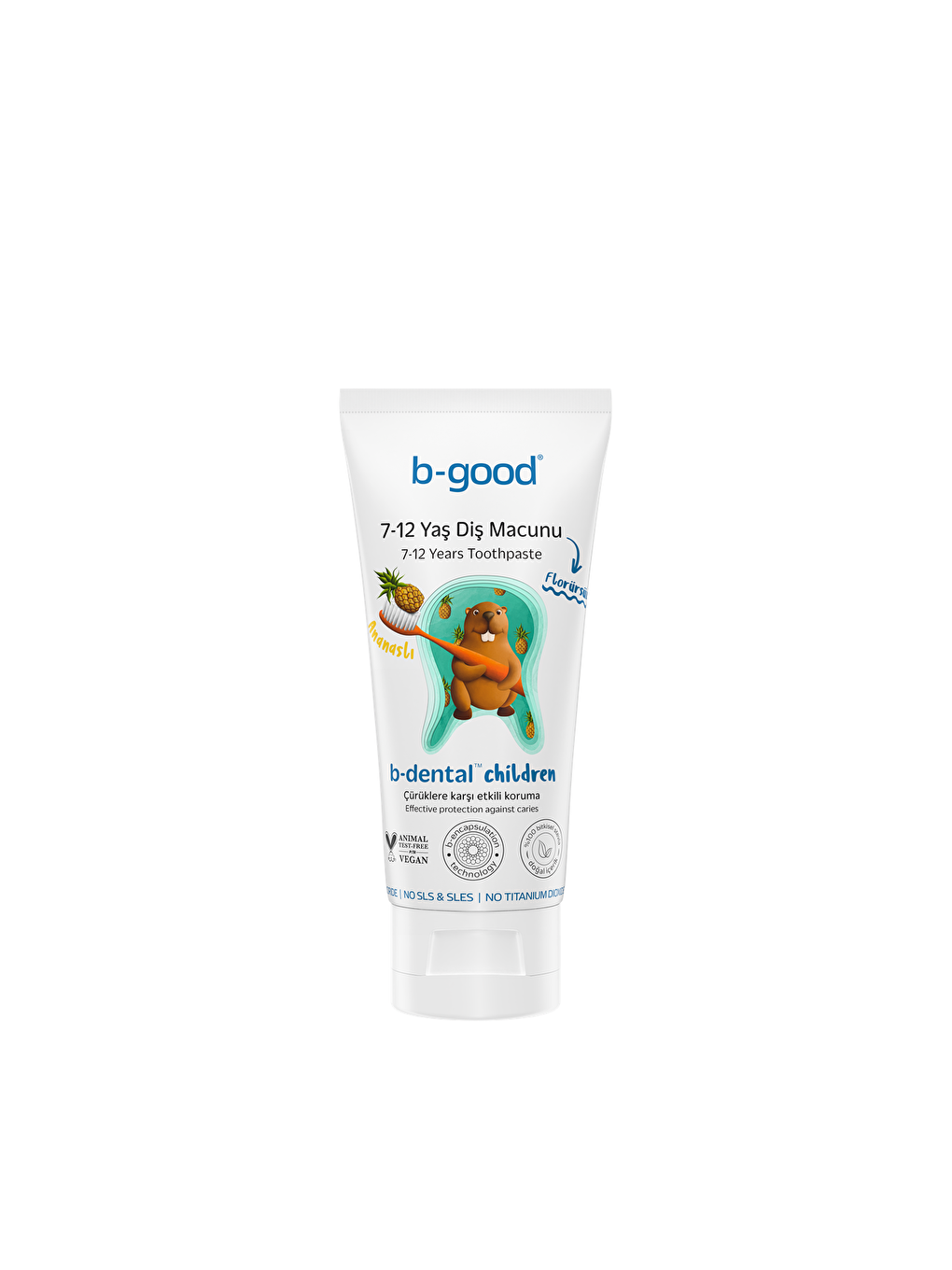 B-Good Care Renksiz b-dental 7-12 Yaş Çocuk Diş Macunu Florürsüz Ananas 50 ml