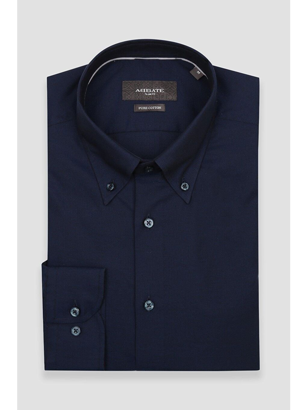 Carlo Royal Oxford Pamuklu Slim Fit Lacivert Düğmeli Yaka Erkek Düz %100 Pamuk Gömlek-4