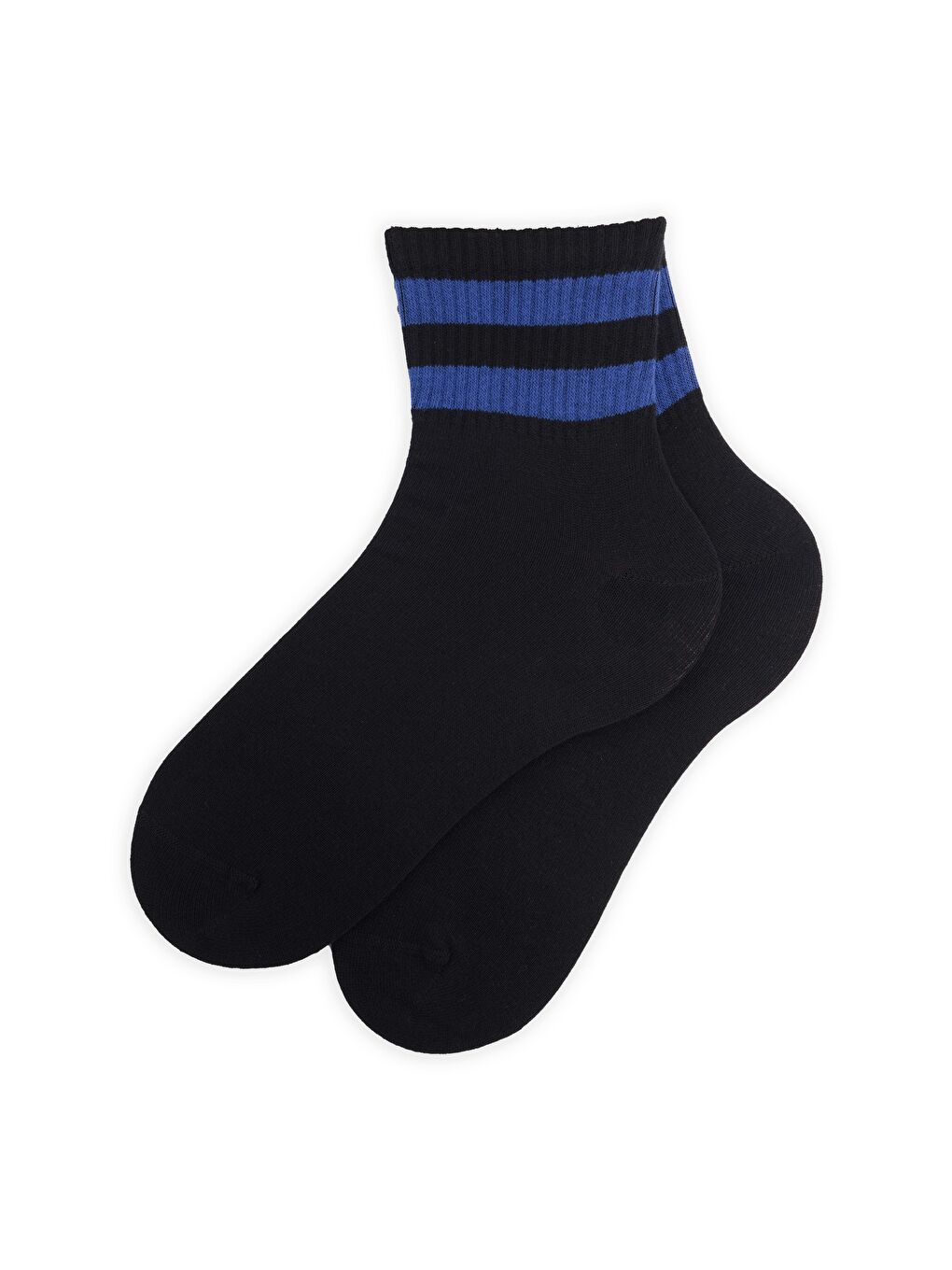 Siyah Unisex Çizgili Kolej Tenis Çorabı