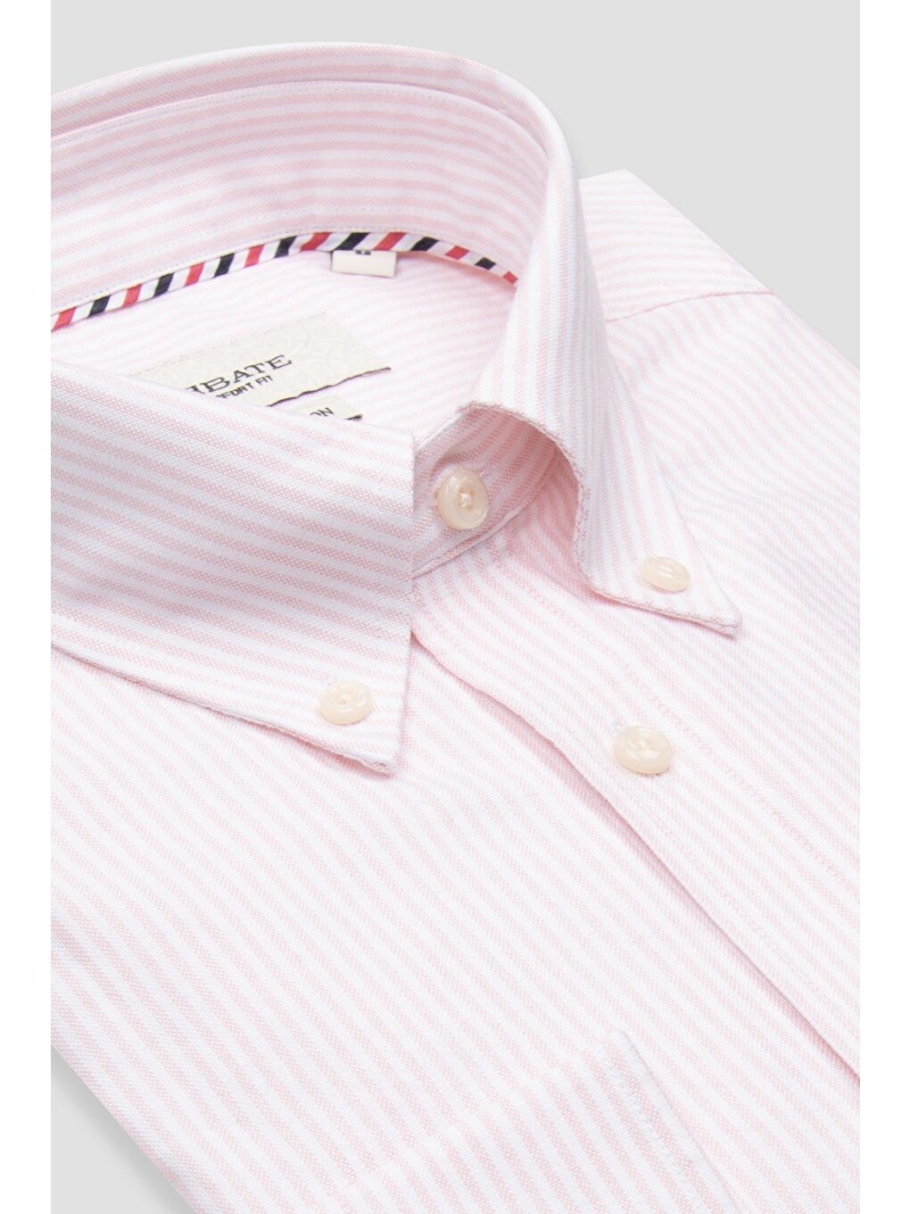 Marcel Amerikan Oxford Pamuklu Comfort Fit Pembe Düğmeli Yaka Erkek Çizgili %100 Pamuk Gömlek-1