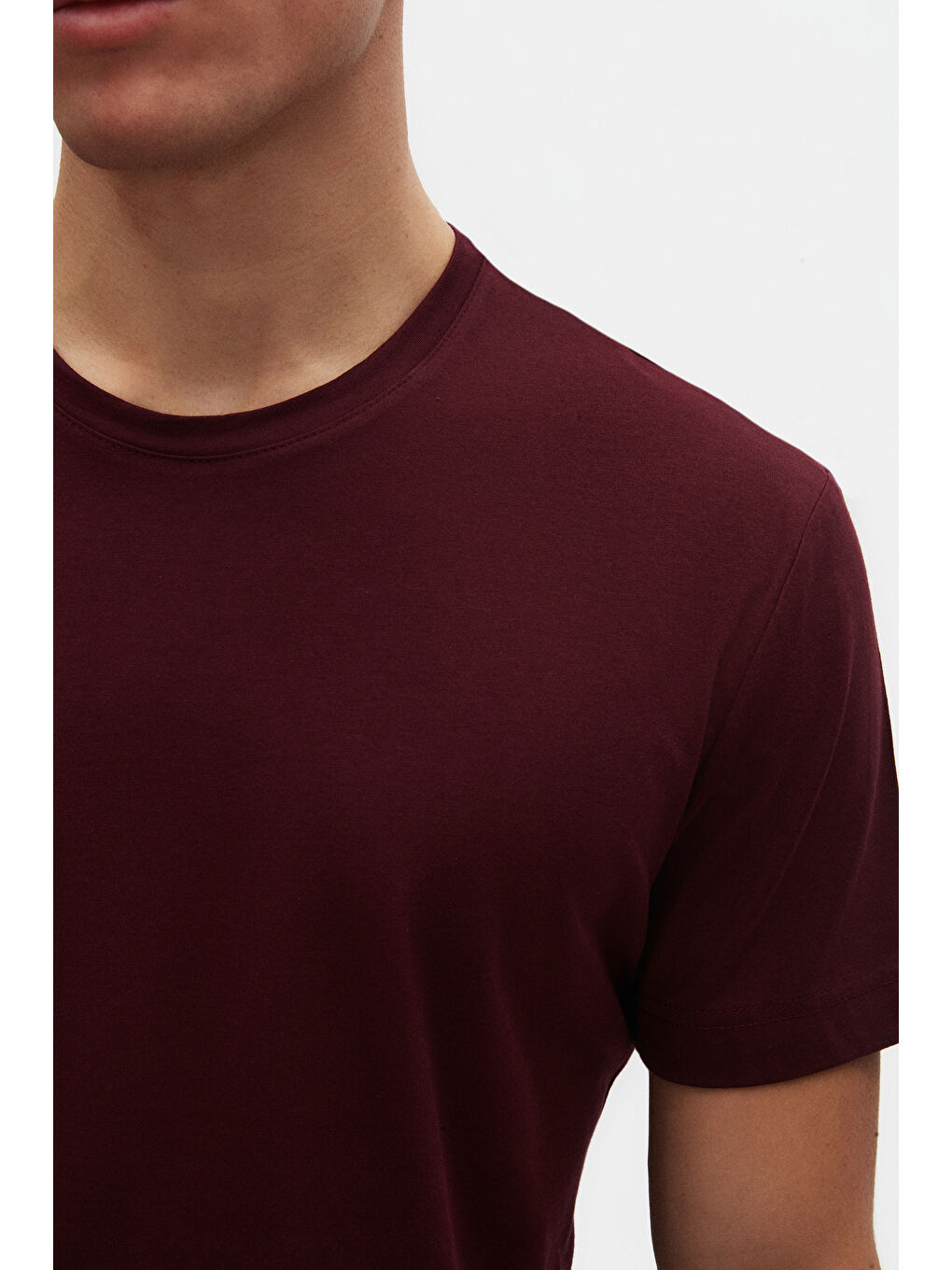 Comfort Mürdüm %100 Pamuk Tişört-5