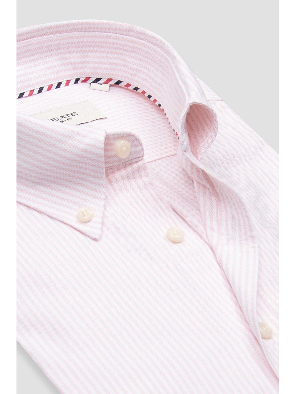 Marcel Amerikan Oxford Pamuklu Comfort Fit Pembe Düğmeli Yaka Erkek Çizgili %100 Pamuk Gömlek-5