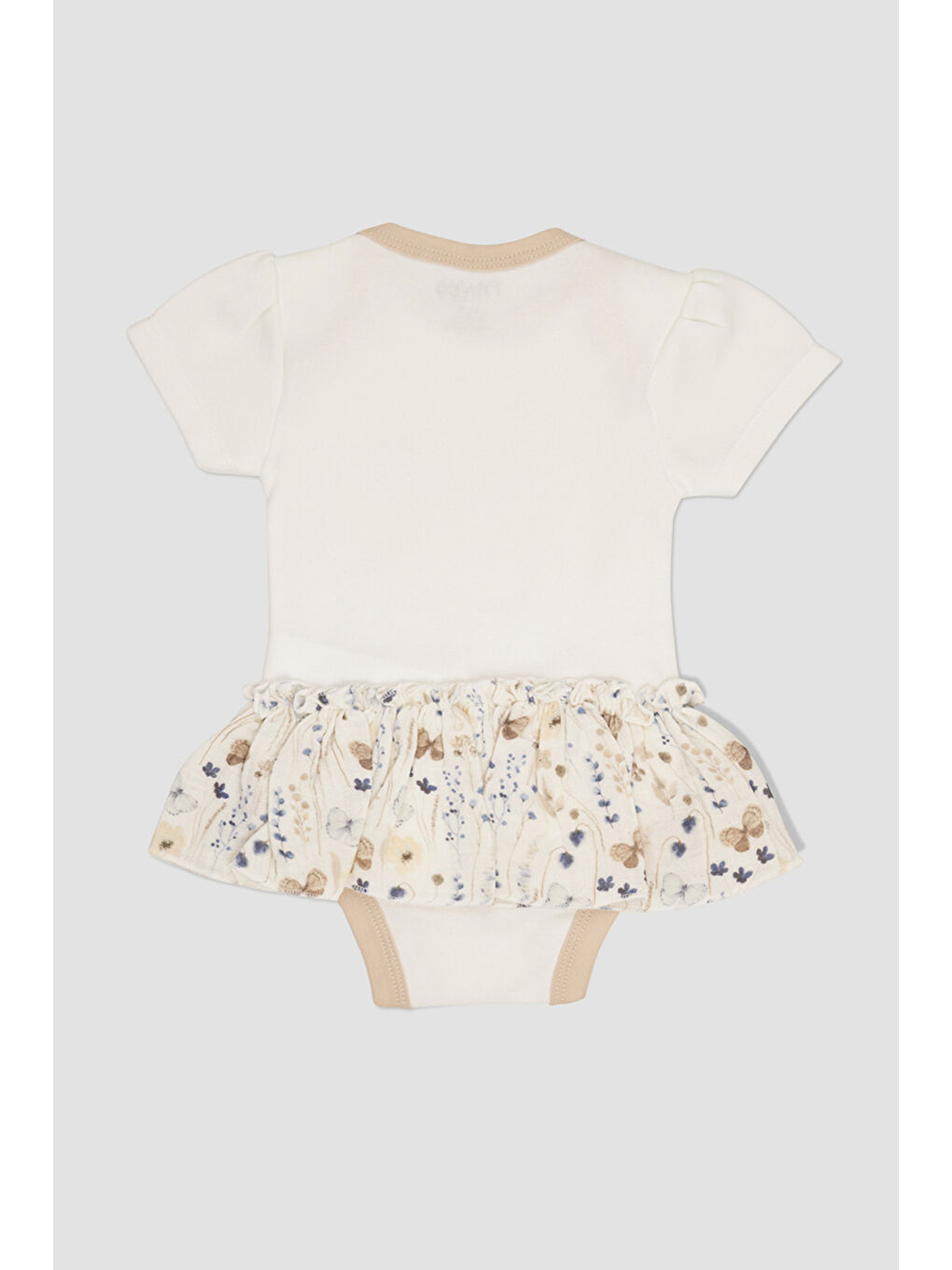 Kız Bebek Fırfır Detaylı Ekru Body-1