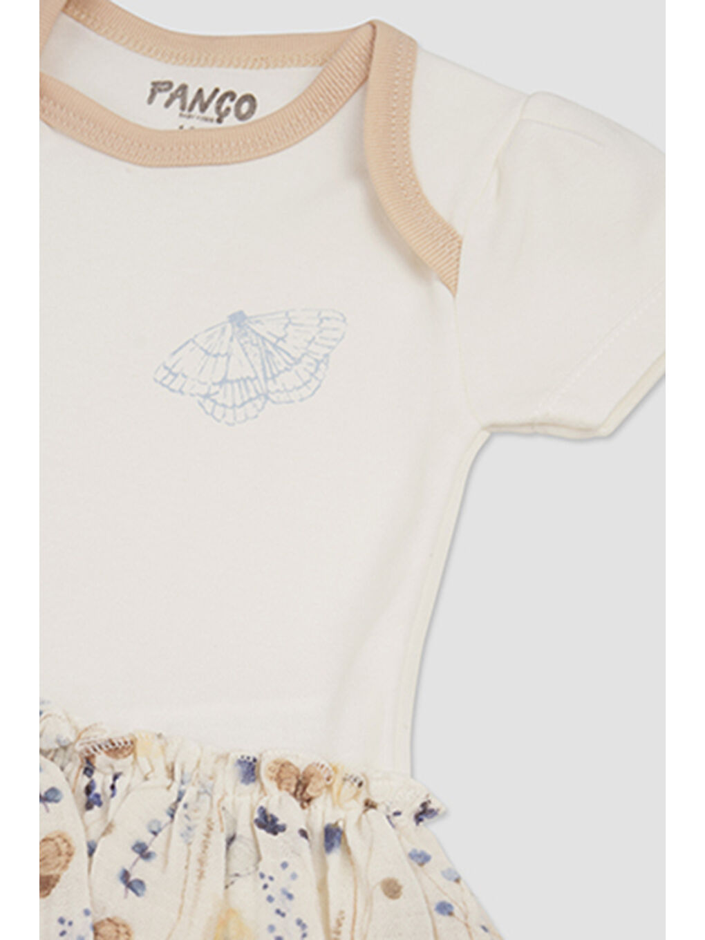 Kız Bebek Fırfır Detaylı Ekru Body-2