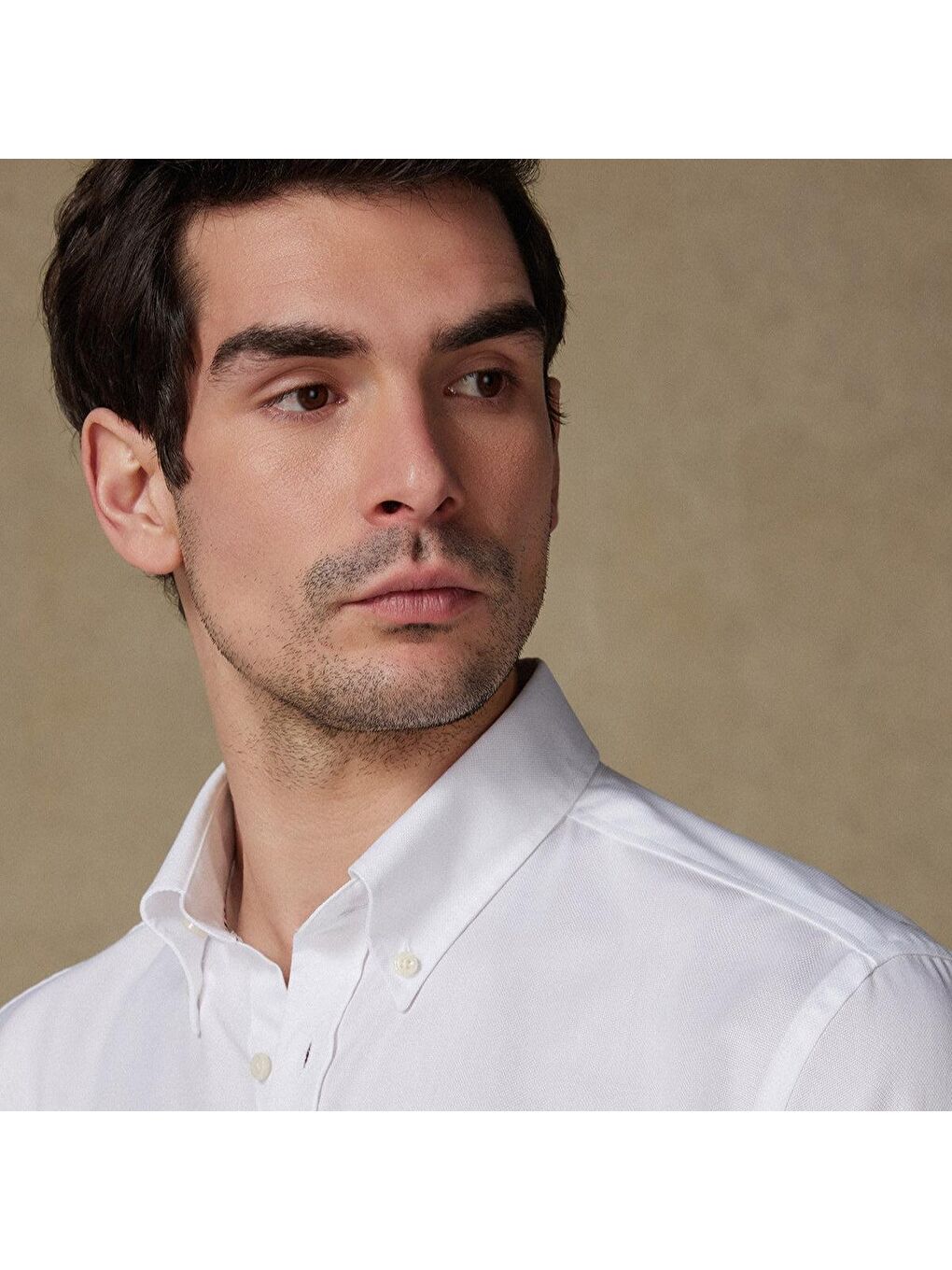 Marcel Amerikan Oxford Pamuklu Comfort Fit Beyaz Düğmeli Yaka Erkek Düz %100 Pamuk Gömlek-3