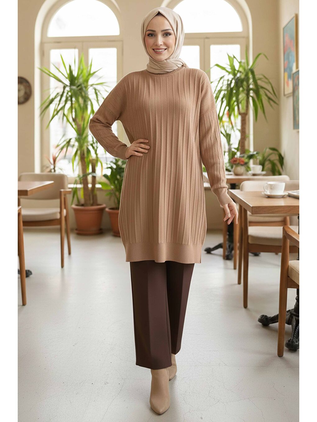 Bej Fitili Tiiko Tunik Vizon - 28080-VIZON