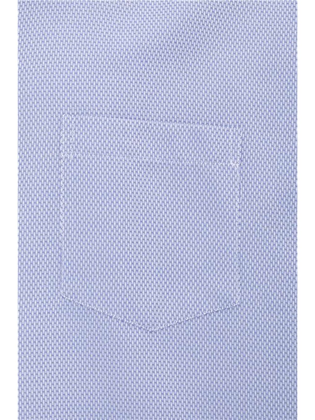 Buz Mavi Regular Armürlü Klasik Yaka Gömlek-2