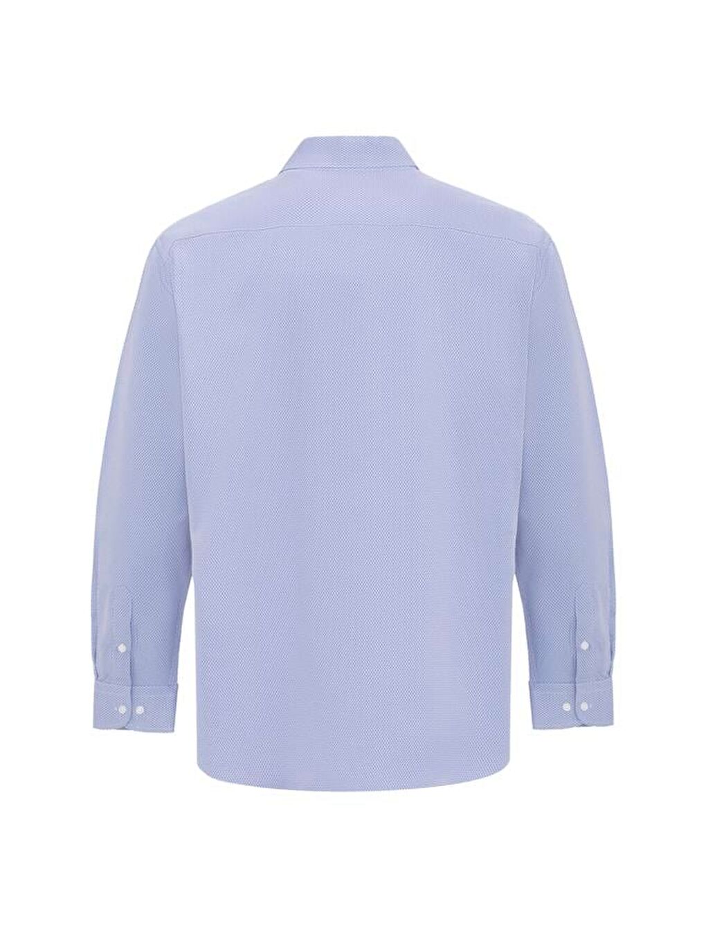 Buz Mavi Regular Armürlü Klasik Yaka Gömlek-3