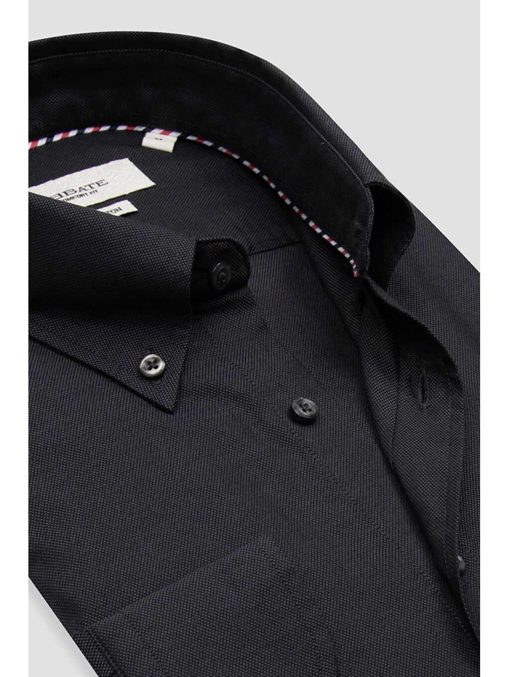 Matteo Royal Oxford Pamuklu Comfort Fit Siyah Düğmeli Yaka Erkek Düz %100 Pamuk Gömlek-4