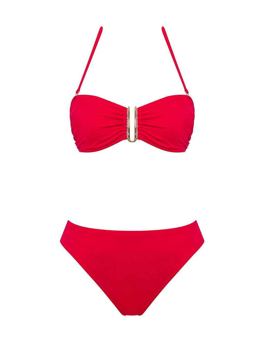 Sailor Moda Kirmizi Aksesuarlı Brezilya Bikini Takım