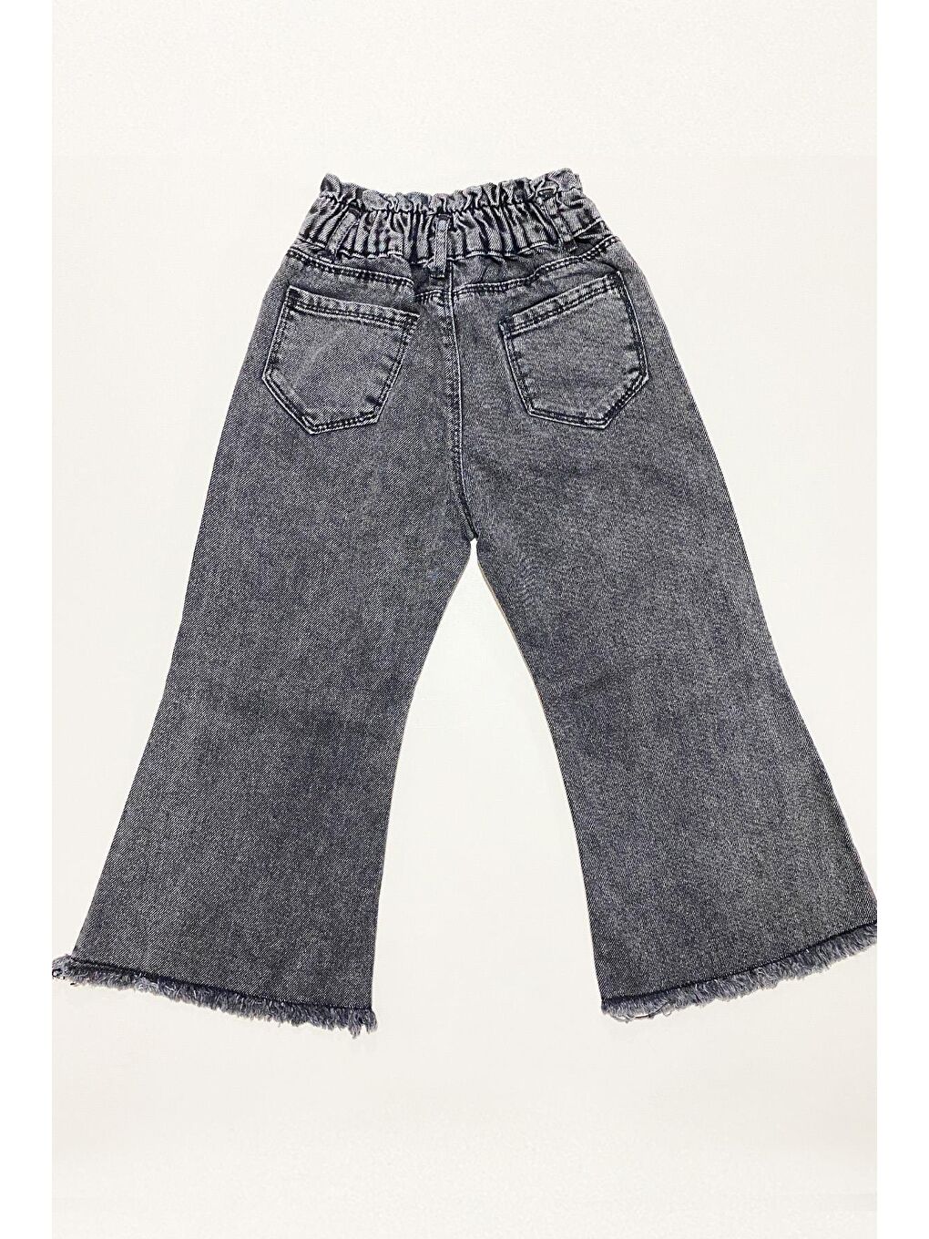 Gri Kız Çocuk İsnapyol Paça Beli Lastikli Pantolon-2