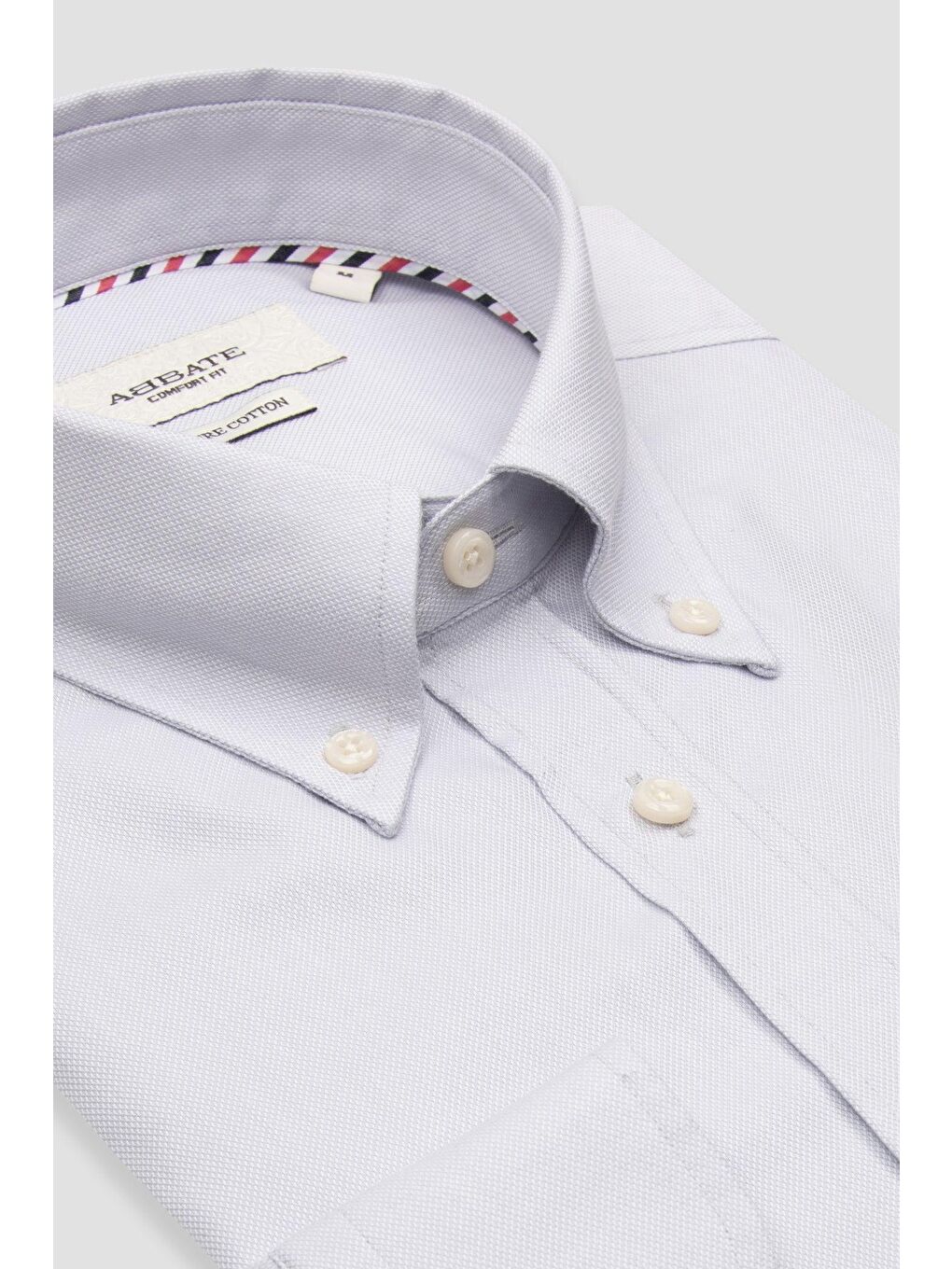 Matteo Royal Oxford Pamuklu Comfort Fit Açık Gri Düğmeli Yaka Erkek Düz %100 Pamuk Gömlek-1