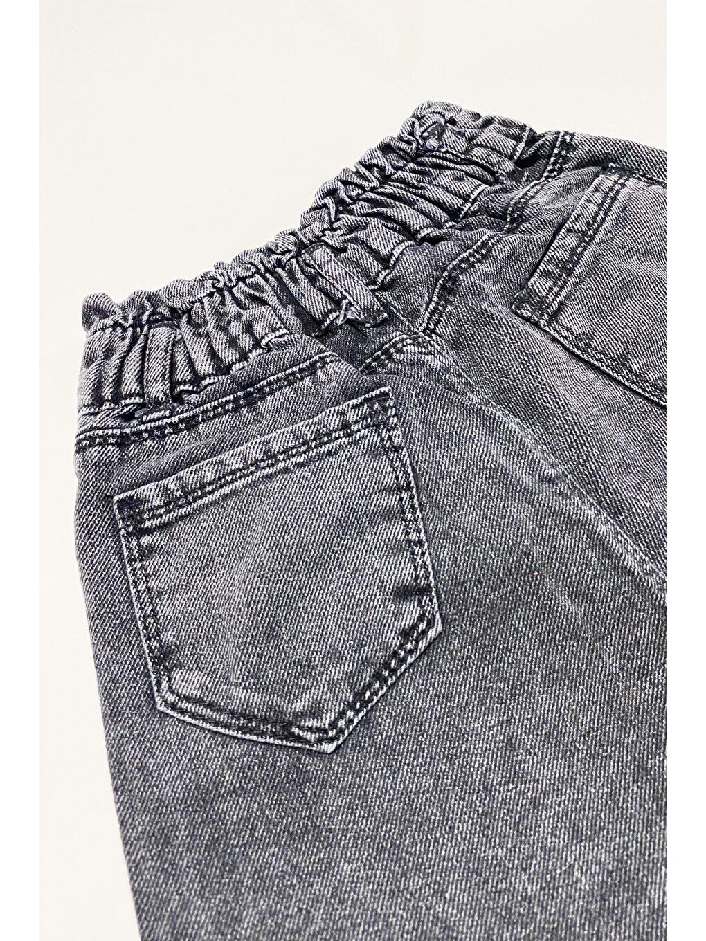 Gri Kız Çocuk İsnapyol Paça Beli Lastikli Pantolon-3