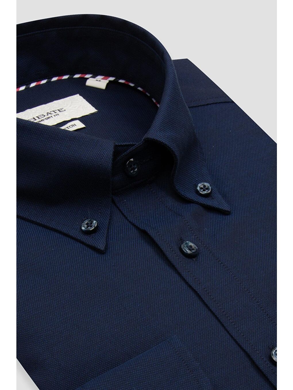 Matteo Royal Oxford Pamuklu Comfort Fit Lacivert Düğmeli Yaka Erkek Düz %100 Pamuk Gömlek-1