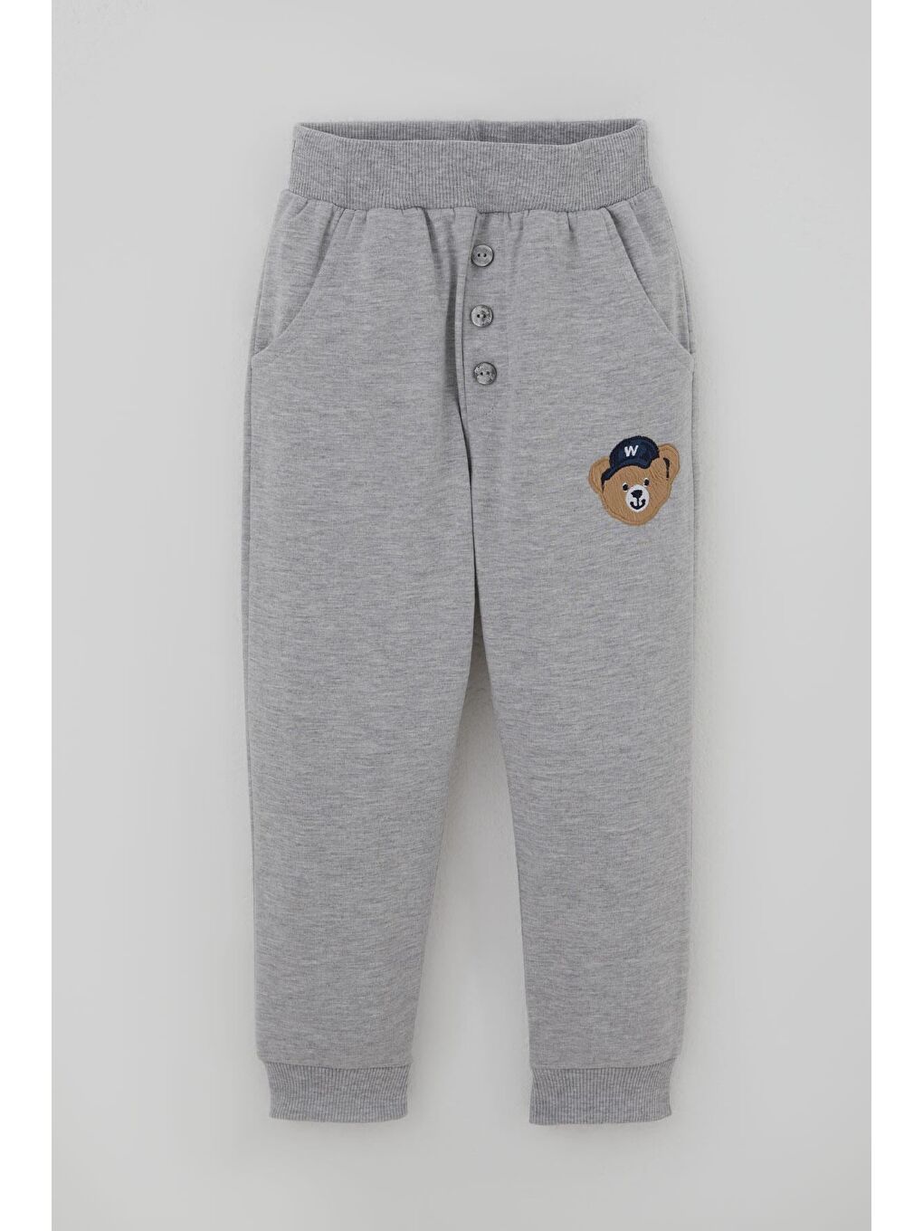 Erkek Bebek Eşofman Takımı Sevimli Ayıcık Aplikeli Kolej Model İndigo (9 Ay-3 Yaş)-2