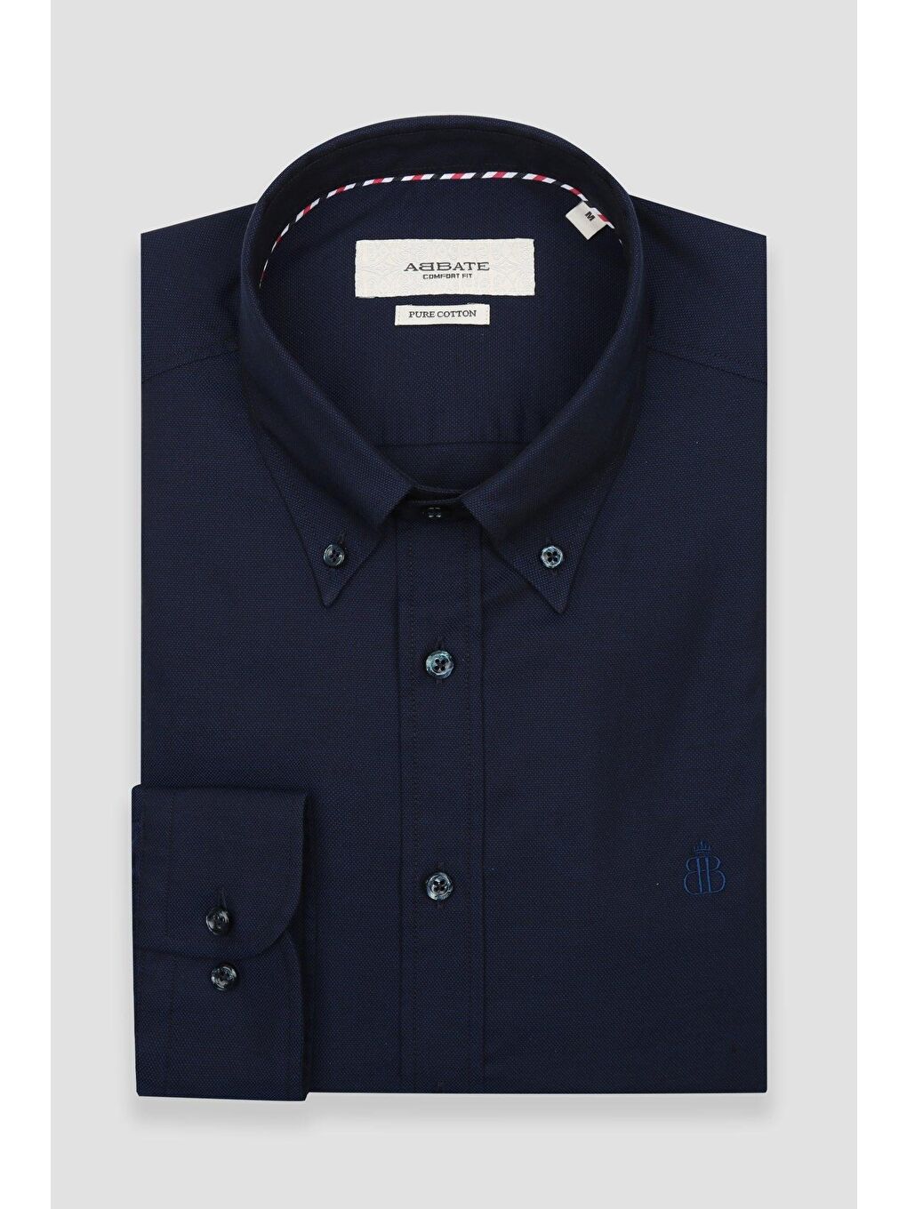 Matteo Royal Oxford Pamuklu Comfort Fit Lacivert Düğmeli Yaka Erkek Düz %100 Pamuk Gömlek-4