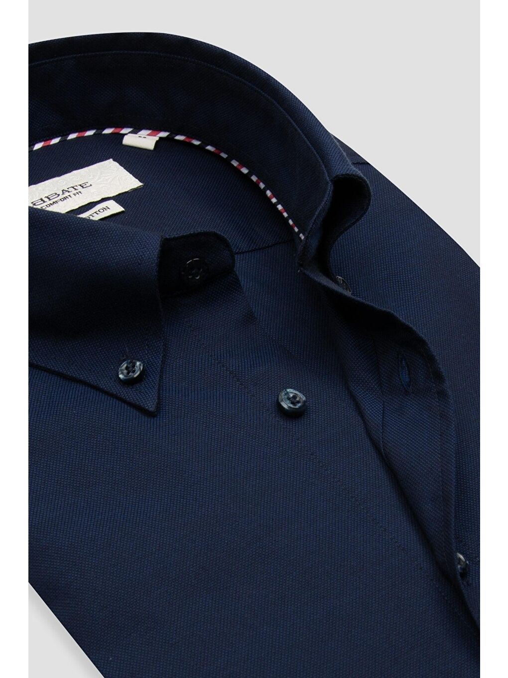 Matteo Royal Oxford Pamuklu Comfort Fit Lacivert Düğmeli Yaka Erkek Düz %100 Pamuk Gömlek-5