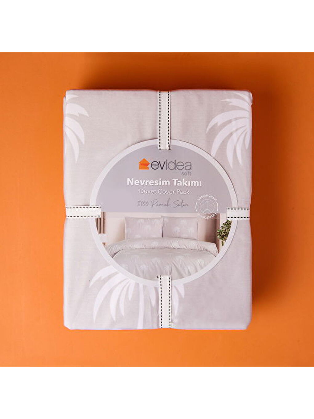 Soft Palmia Tek Kişilik Nevresim Takımı - Bej-3
