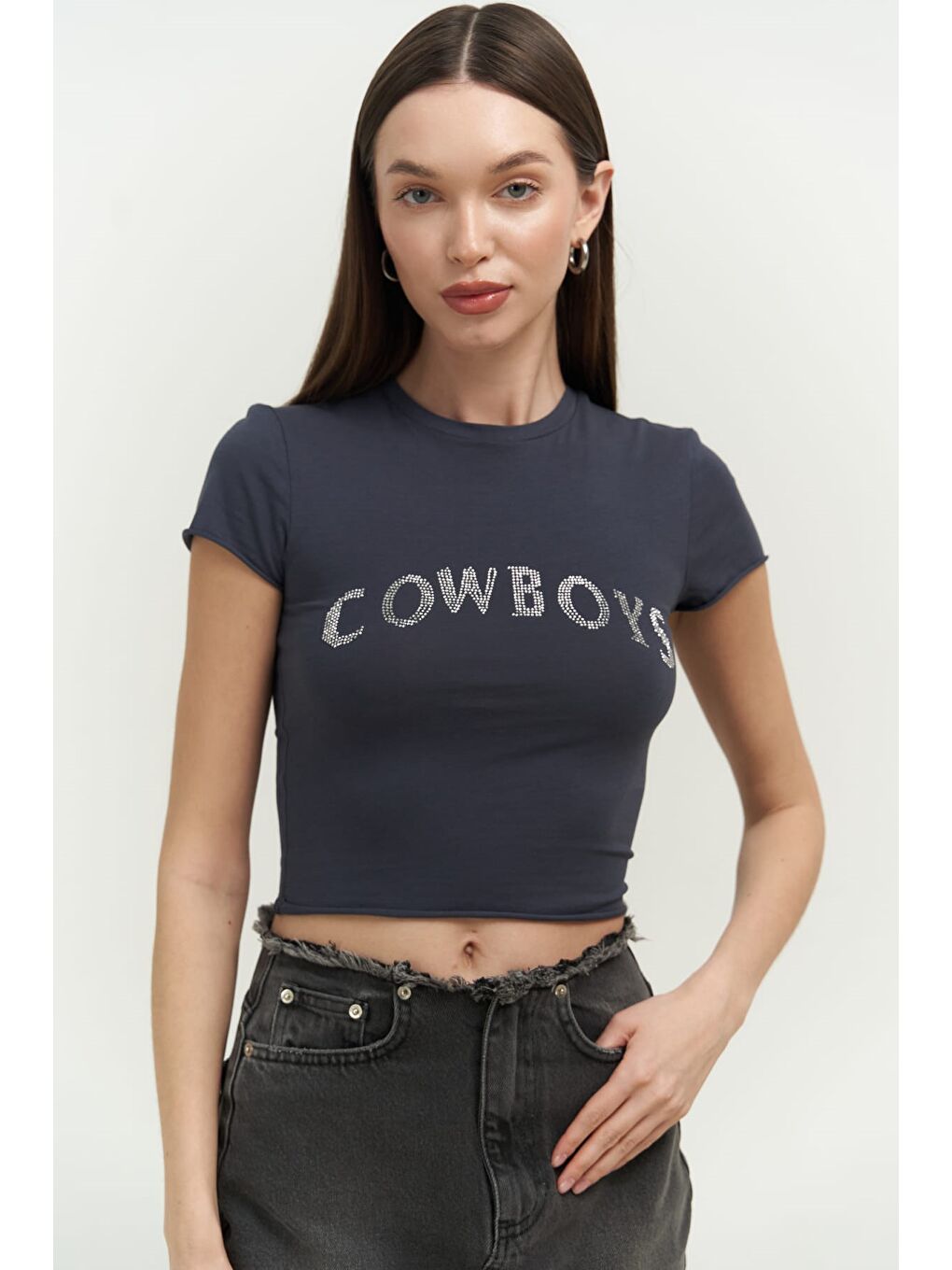 Mai Collection Antrasit Cowboys Antrasit Penye Crop