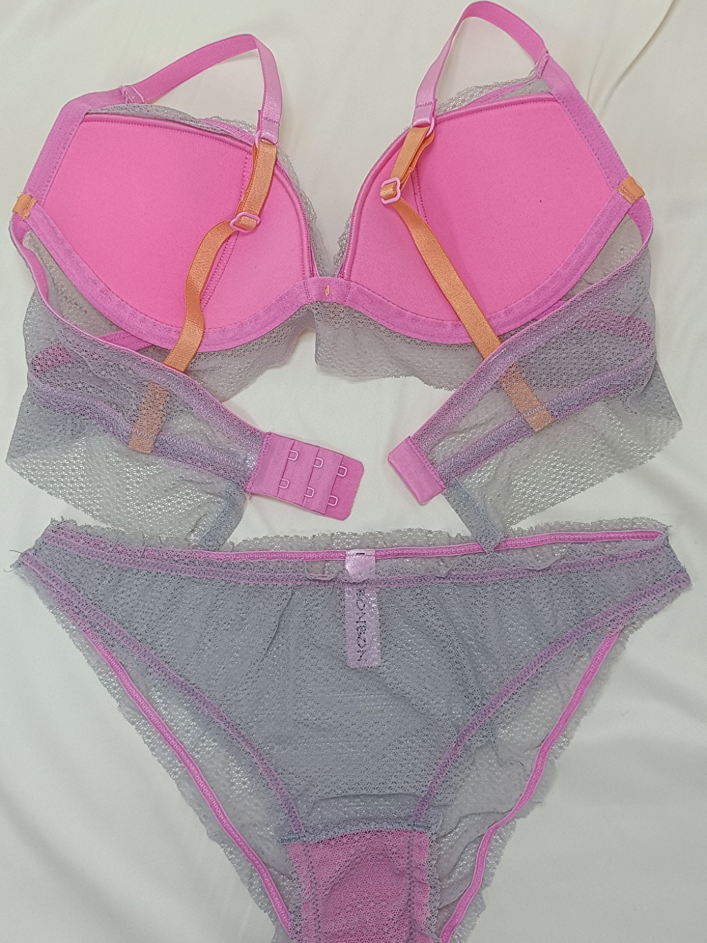 Pembe Kadın Dantelli Tüllü 2 Li Set Bb2087-3